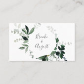 Emerald Greenery Flat Wedding Platzkarte (Rückseite)