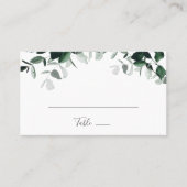 Emerald Greenery Flat Wedding Platzkarte (Vorderseite)