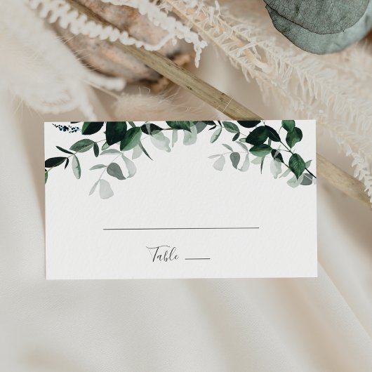 Emerald Greenery Flat Wedding Platzkarte