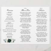 Emerald Greenery Floral Wedding Tri-Fold Programm (Rückseite)