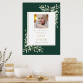 Emerald Greenery Foto Feier zum Lebenszeichen Poster (Küche)