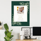 Emerald Greenery Foto Feier zum Lebenszeichen Poster (Heimbüro)