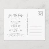 Emerald Greenery Foto Save the Date Einladungspostkarte (Rückseite)