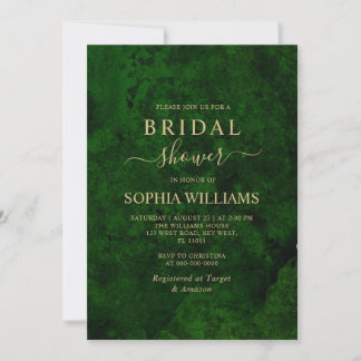 Emerald Greenery & Gold Bridal Dusche Einladung