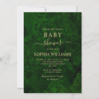 Emerald Greenery & Gold Calligraphy Baby Shower
