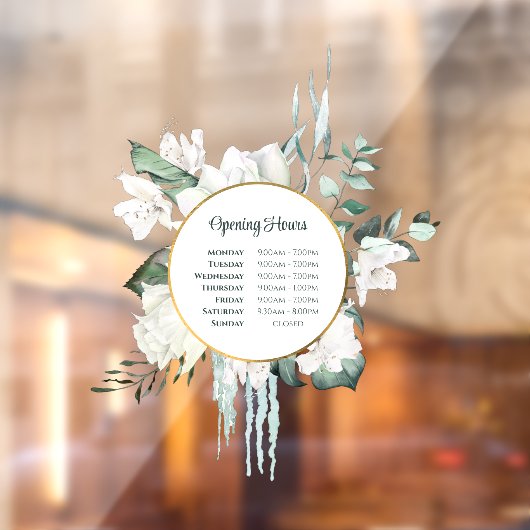 Emerald Greenery Gold Circle Openings Stunden Fensteraufkleber (Blatt 2)