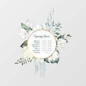 Emerald Greenery Gold Circle Openings Stunden Fensteraufkleber (Blatt)