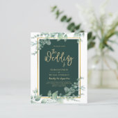 Emerald Greenery Gold FOTO WEDING EINLADUNG (Stehend Vorderseite)