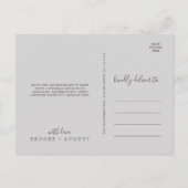 Emerald Greenery | Grau 3 Foto Danke Postcard Postkarte (Rückseite)