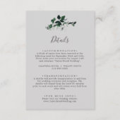 Emerald Greenery | Graue Hochzeitdetails Begleitkarte (Vorderseite)