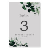 Emerald Greenery | Graue Tischnummer (Vorderseite)