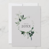 Emerald Greenery | Gray Graduation Party Einladung (Rückseite)