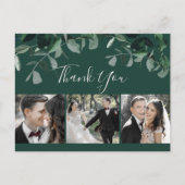 Emerald Greenery Green 3 Foto Danke Postcard Postkarte (Vorderseite)