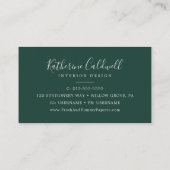 Emerald Greenery | Green Business Card Visitenkarte (Rückseite)