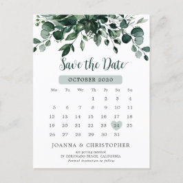 Emerald Greenery Green Eucalyptus Save the Date Postkarte