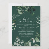 Emerald Greenery | Green Let's Celebrate Einladung (Vorderseite)