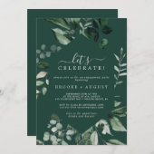 Emerald Greenery | Green Let's Celebrate Einladung (Vorne/Hinten)