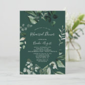 Emerald Greenery | Green Probe Dinner Einladung (Stehend Vorderseite)