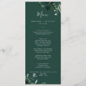 Emerald Greenery | Green Wedding Dinner Menu Menükarte (Vorderseite)