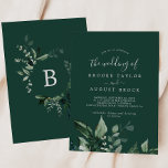 Emerald Greenery | Grün die Hochzeit von Einladung<br><div class="desc">Diese smaragdgrüne Hochzeitseinladung ist perfekt für eine Hochzeit. Das elegante und dennoch rustikale Design besticht durch stimmungsvolle,  dunkelgrüne Blätter und Eukalyptus mit einem modernen böhmischen Waldgefühl.</div>