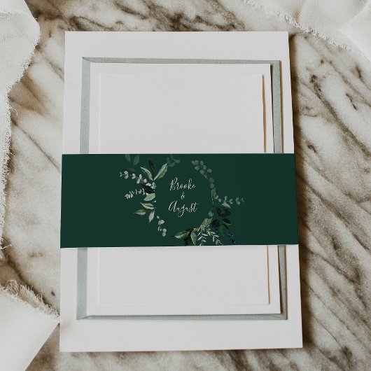 Emerald Greenery | Grüne Hochzeit Einladungsbanderole