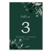 Emerald Greenery | Grüne Tischnummer (Rückseite)