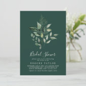 Emerald Greenery | Grünes Brautparty Einladung (Stehend Vorderseite)