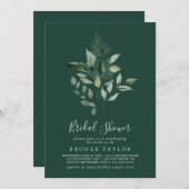 Emerald Greenery | Grünes Brautparty Einladung (Vorne/Hinten)