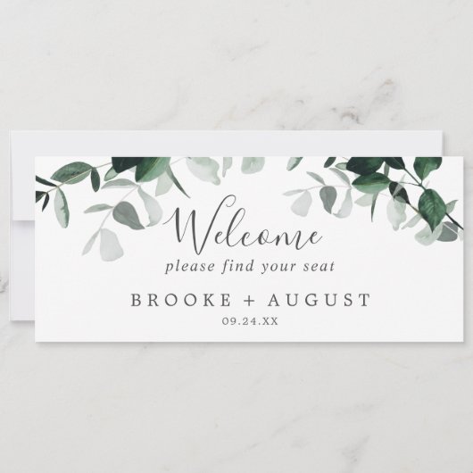 Emerald Greenery Hanging Seating Chart Header (Rückseite)