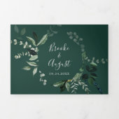 Emerald Greenery | Hochzeitscodierung für grünes F Dreifach Gefaltete Einladung (Cover)
