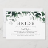 Emerald Greenery Horizontal Bride Brautparty Einladung (Vorderseite)