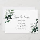 Emerald Greenery Horizontal Save The Date (Vorderseite)