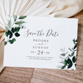 Emerald Greenery Horizontal Save The Date