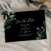 Emerald Greenery | Horizontal schwarz Save The Date