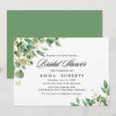 Emerald Greenery | Horizontales Brautparty Einladung (Vorne/Hinten)