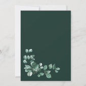 Emerald Greenery in einer Hochzeitsfeier Einladung (Rückseite)