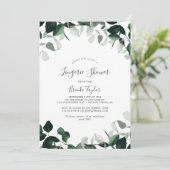 Emerald Greenery Lingerie Dusche Einladung (Stehend Vorderseite)