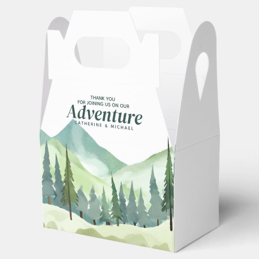 Emerald Greenery Mountain Pine Rustikale Hochzeit Geschenkschachtel (Geöffnet)