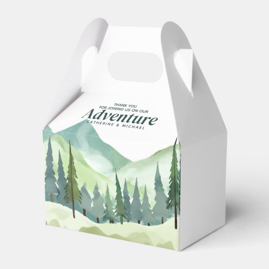 Emerald Greenery Mountain Pine Rustikale Hochzeit Geschenkschachtel (Vorderseite)