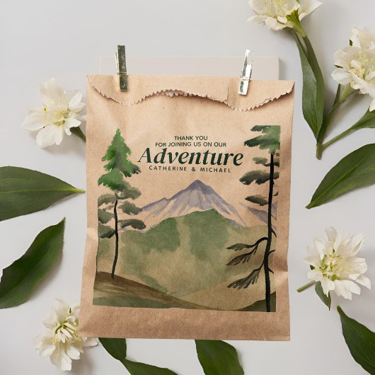 Emerald Greenery Mountain Pine Rustikale Hochzeit Geschenktütchen
