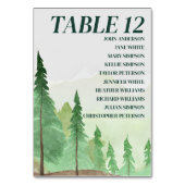 Emerald Greenery Mountain Pine Rustikale Hochzeit Tischnummer (Vorderseite)