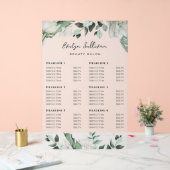 Emerald Greenery Preisliste Acrylschild (Hochzeit)