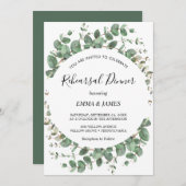 Emerald Greenery Probe Dinner Einladung (Vorne/Hinten)