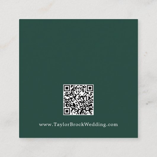 Emerald Greenery QR Code Wedding Details Begleitkarte (Rückseite)