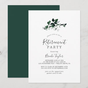 Emerald Greenery Retirement Party Einladung