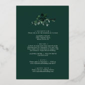 Emerald Greenery Rose Gold Foil bei einer Hochzeit Folieneinladung (Rückseite)