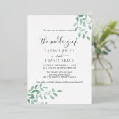 Emerald Greenery | Rose Gold Foil Wedding Folieneinladung (Stehend vorne)