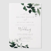 Emerald Greenery Rustic Modern Boho Moody Wedding Pergament Einladungen (Vorderseite)