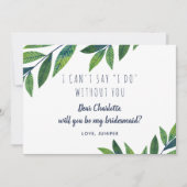 Emerald Greenery - Seien Sie meine Bridesmaid Einladung (Vorderseite)