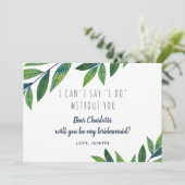 Emerald Greenery - Seien Sie meine Bridesmaid Einladung (Stehend Vorderseite)